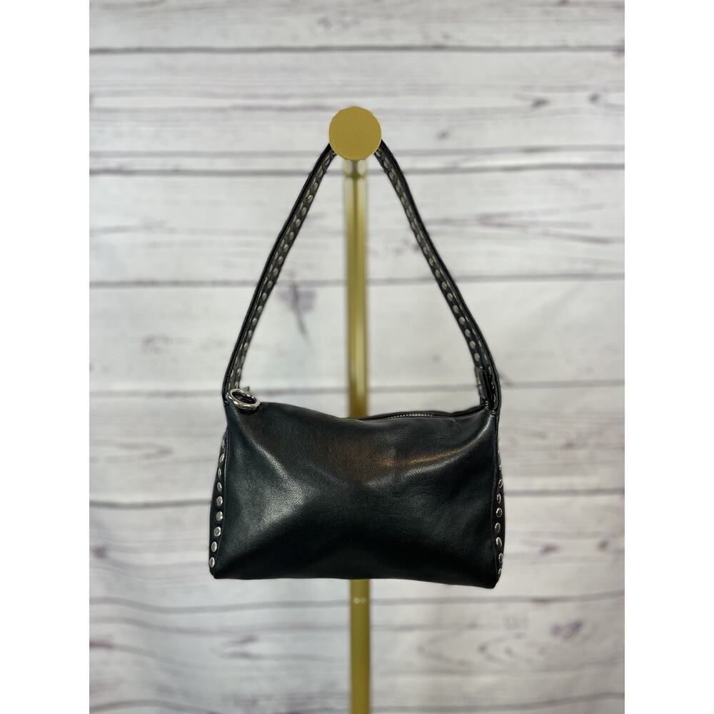 Vintage Nine West Black Studded Shoulder Bag Y2K Faux Leather Mini Purse - Picture 6 of 9